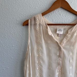 Cream Sheer High-Low Tunic